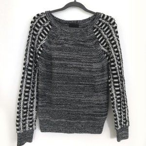 McGinn Fringe Striped Sleeve Sweater